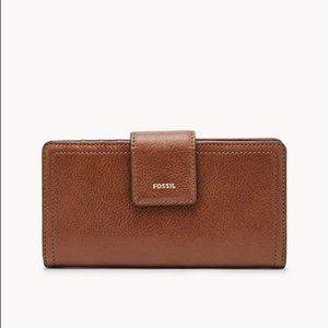 Logan RFID Tab Clutch; Brown fossil clutch wallet